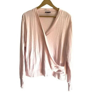 J. Crew Pink Faux Wrap Sweater